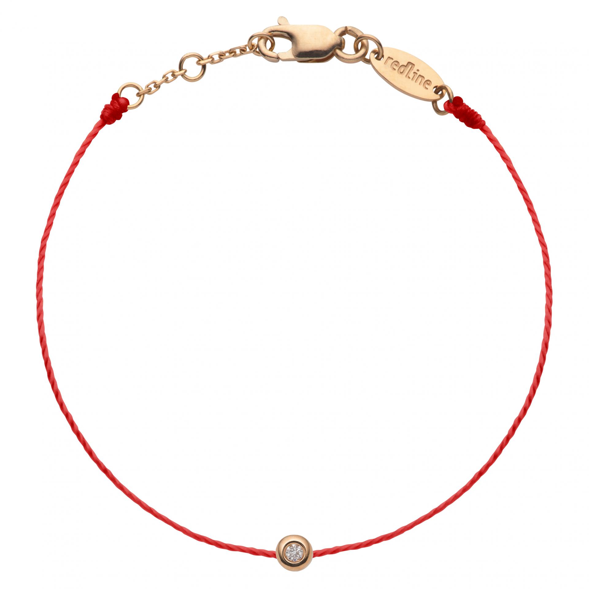 Red String Bracelet with 0.02ct Diamond