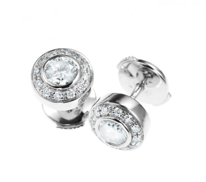 Redline Jewerly - So Vip - Earrings with 0.52ct Round Diamond in White ...