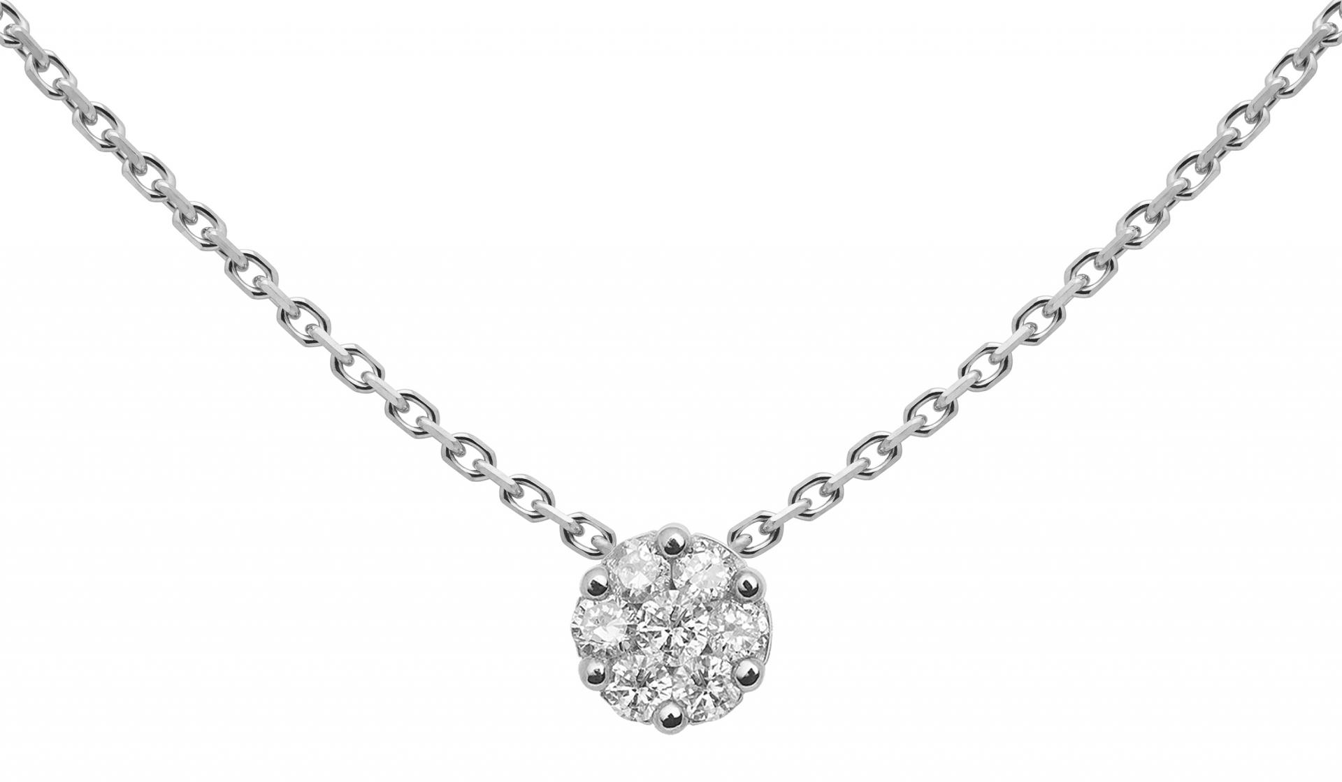 Redline Jewerly - So Illusion - Chain Necklace For Women with 0.10ct Round  Diamond in White Gold Cluster Setting - Redline
