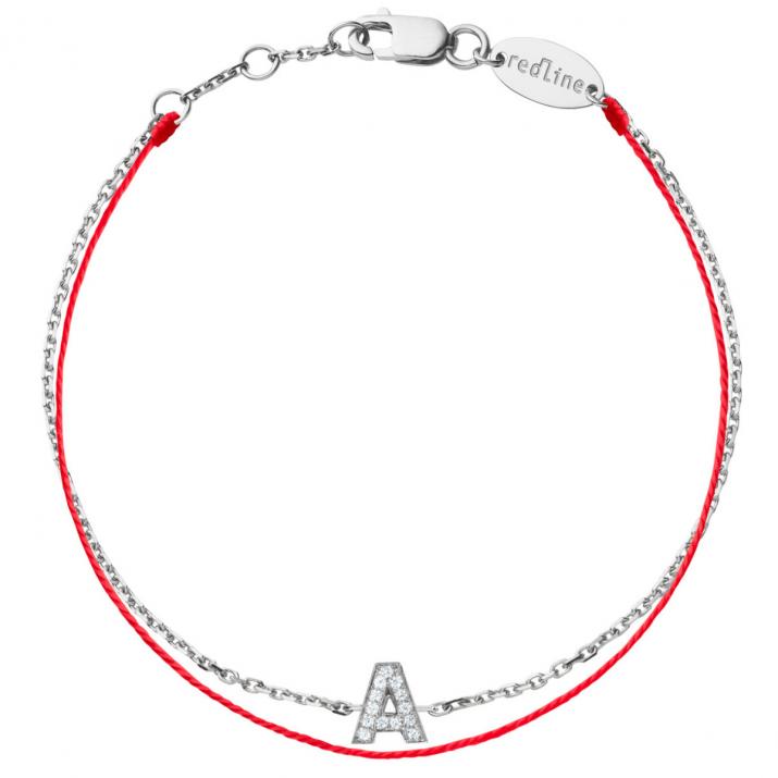 Red String Bracelet. Initial Bracelet. Sterling Silver