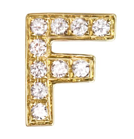 Yellow Gold Letter Single Micro Pave Bracelet 6Q52DUY-150N